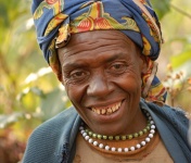 Portrty Pygmej v Ugand