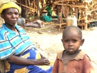 Uganda - vesnice Pygmej
